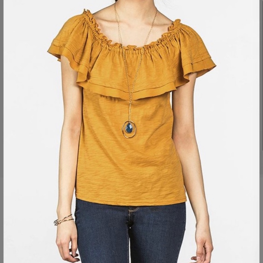 Matilda Jane | Mustard Fast lane off shoulder top M